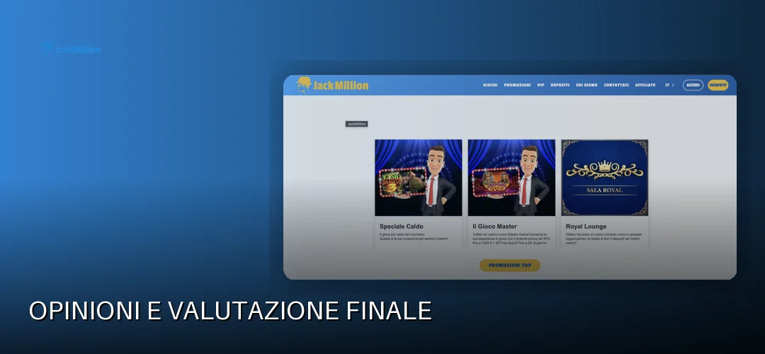 JackMillion promotional banner